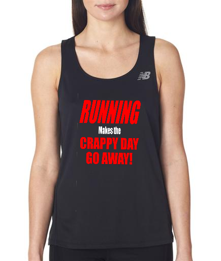 Running - Crappy Day Go Away - NB Ladies Black Singlet